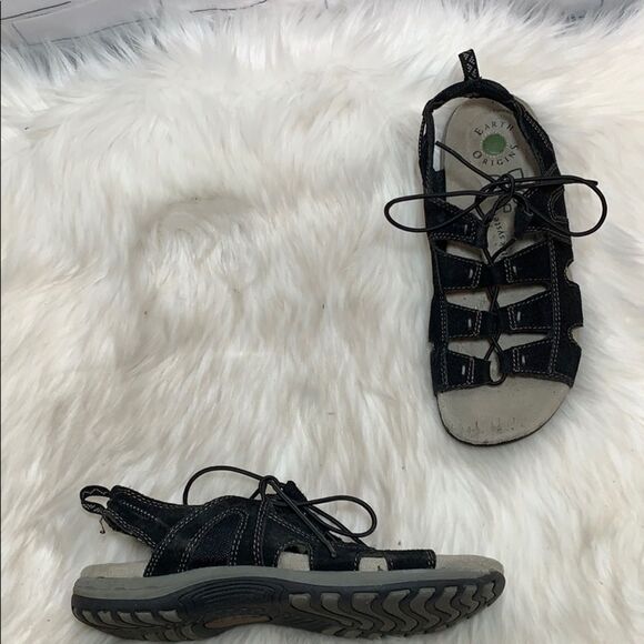 Earth Origins Sassy Black Suede Sandals Sz… - Picture 1 of 6